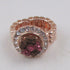 Pink Rhinestone Fashion Rose Gold Ring Adjustable