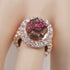 Pink Rhinestone Fashion Rose Gold Ring Adjustable