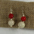 Cream and Red Kazuri Earrings - Fair Trade Beads - VP's Jewelry
