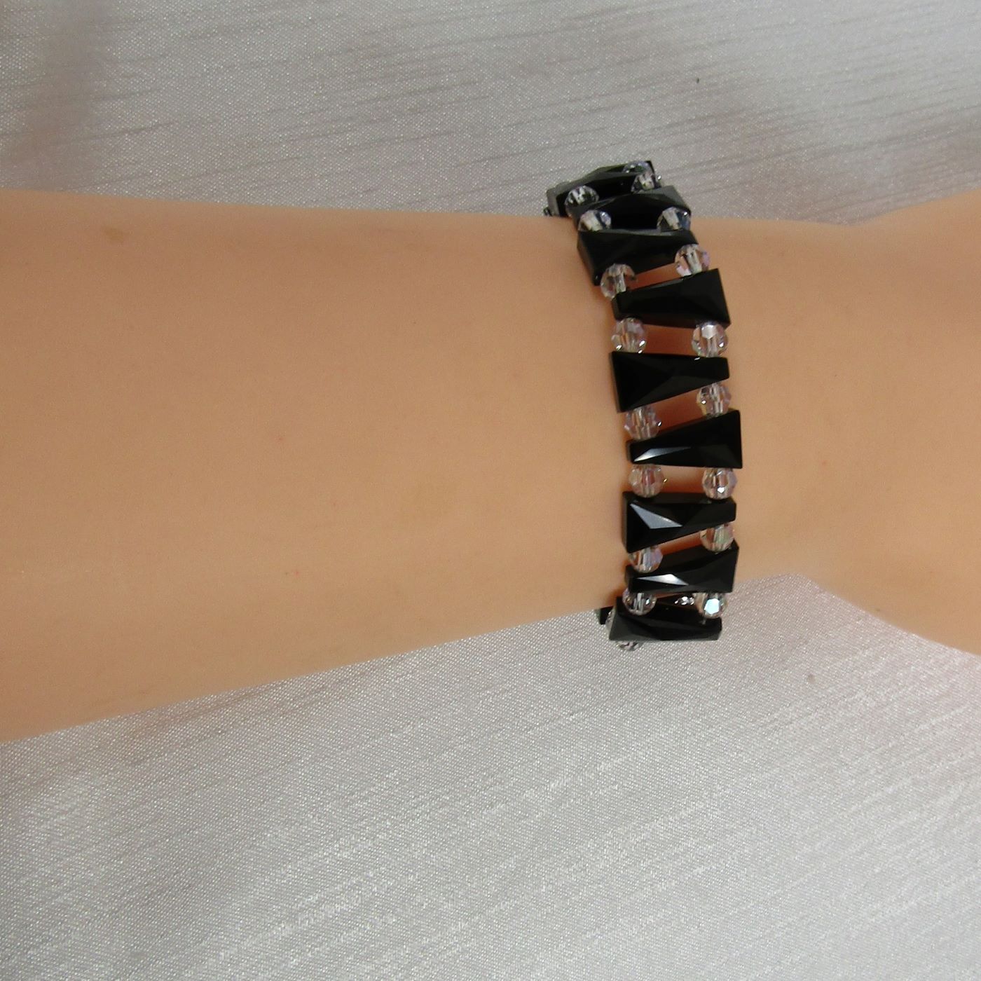 Black Crystal Cuff Bracelet - VP's Jewelry
