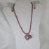 Pink Glass Heart Pendant On Pink Gemstone Necklace & Earrings - VP's Jewelry
