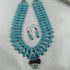Turquoise Bib Necklace with Dichroic Pendant and Earrings - VP's Jewelry
