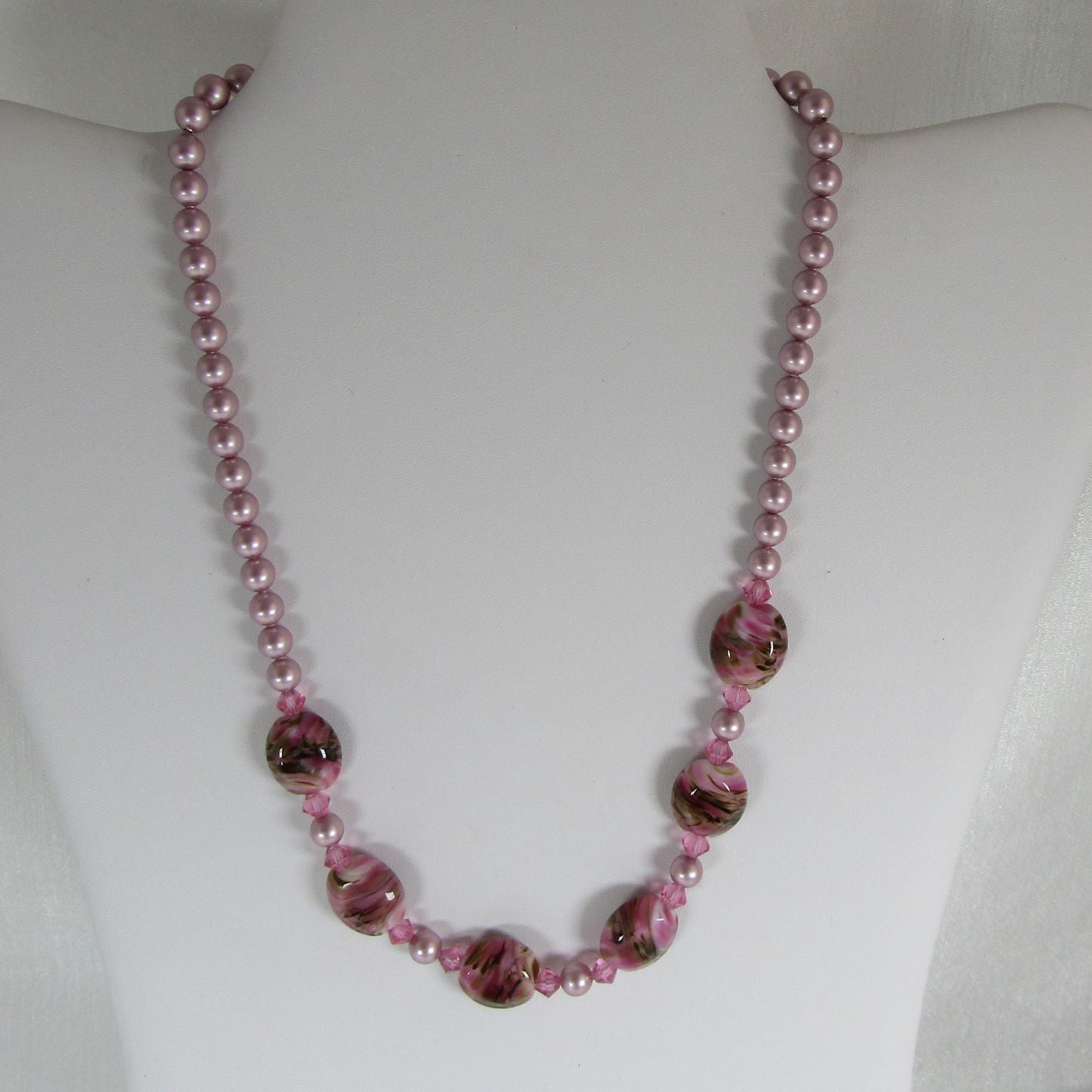 Pink Pearl & Handmade Artisan Bead Necklace - VP's Jewelry  