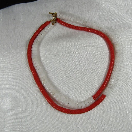 Red & White Surfer Multi-strand Stunning Necklace - VP's Jewelry