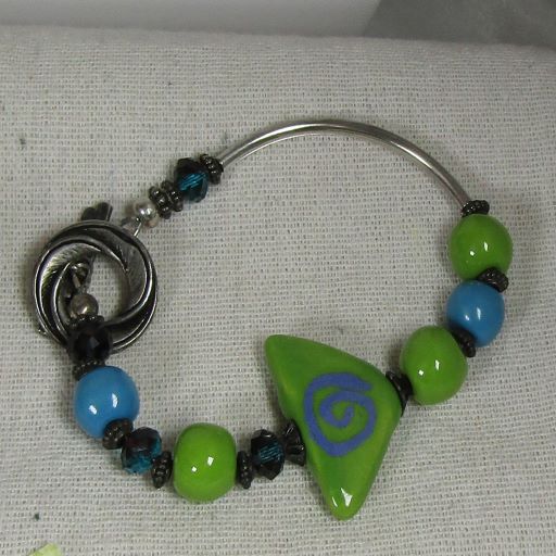 Green Bead Bracelet Kazuri Bead Bracelet - VP's Jewelry