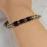 Marron Swarovski Crystal and Sterling Silver Bangle Bracelet - VP's Jewelry