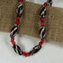 Black & White African Bead Necklace - VP's Jewelry