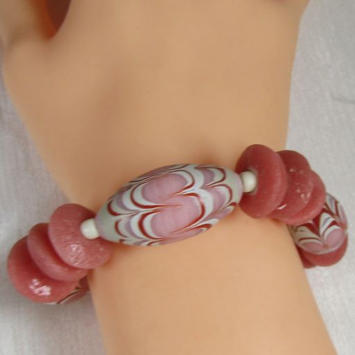 Pink Fancy African Trade Bead Designer Jewelry Set - VP's Jewelry  