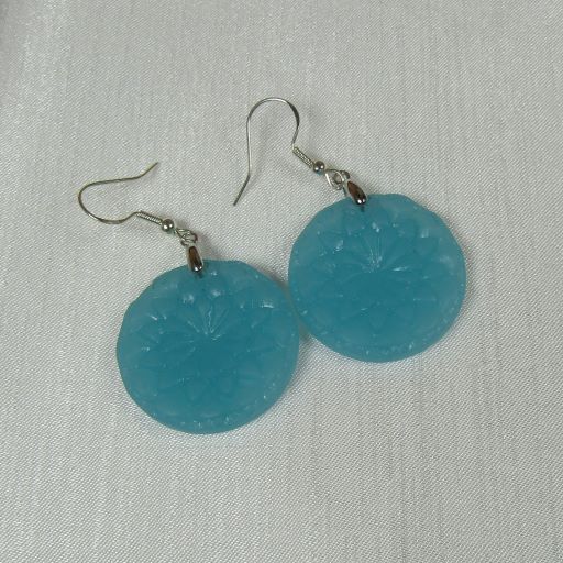 Aqua Sun Burst Sea Glass Earring - VP's Jewelry