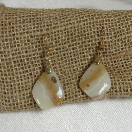 Lovely Hand Cut Gemstone Teardrop Earrings