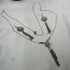 Extra Long rystal Rhinestone & Silver Pendant Necklace & Earrings - VP's Jewelry  