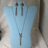 Extra Long rystal Rhinestone & Silver Pendant Necklace & Earrings - VP's Jewelry  