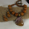 Gemstone Bead Necklace with Jasper Pendant & Earrings - VP's Jewelry  