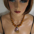 Gemstone Bead Necklace with Jasper Pendant & Earrings - VP's Jewelry  