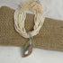 Cream Necklace with Gemstone Pendant