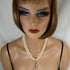 Cream  Multi-strand Necklace with  Petrified Wood Pendant