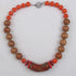 Handmade Beaded Necklace Orange Kazuri Beads - VP's Jewelry