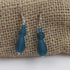 Dark Turquoise Sea Glass Teardrop Earrings
