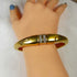 Gold Bangle Cuff Bracelet with Crystal Sparkles