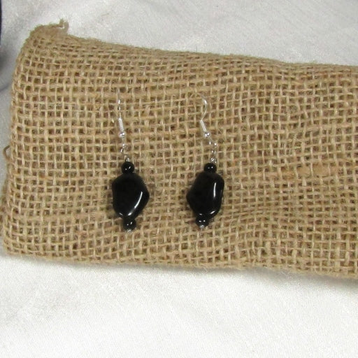 Black onyx drop earrings