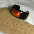 black glass cuff bracelet