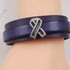Purple Awareness Cuff Leather Bracelet - VP's Jewelry