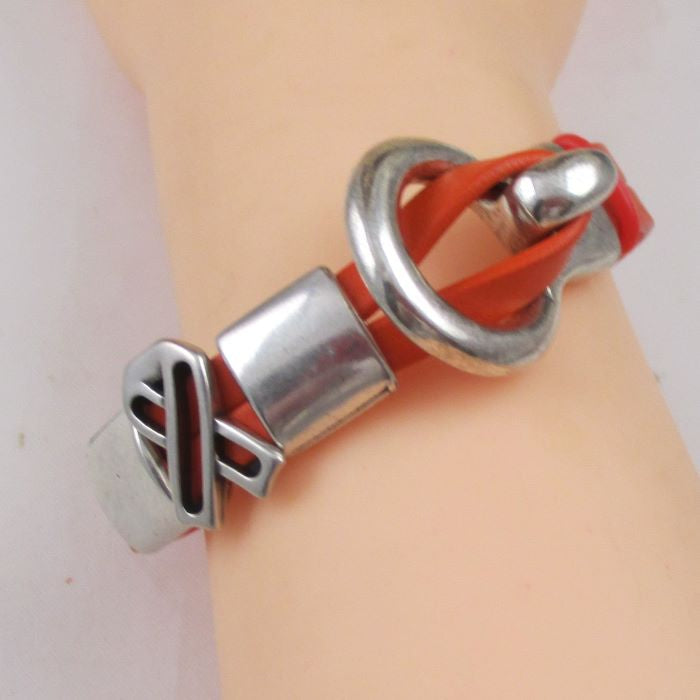 Love Orange Awareness Flat Leather Bracelet - Unisex - VP's Jewelry