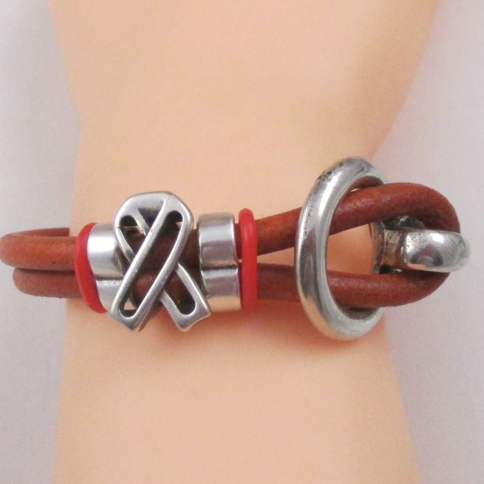 Orange Awareness Leather Bracelet - VP's Jewelry
