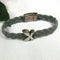 grey braided leather bracelet