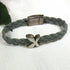 grey braided leather bracelet