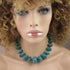Big Bold Turquoise Necklace Round Graduated Bead Necklace - VP's Jewelry