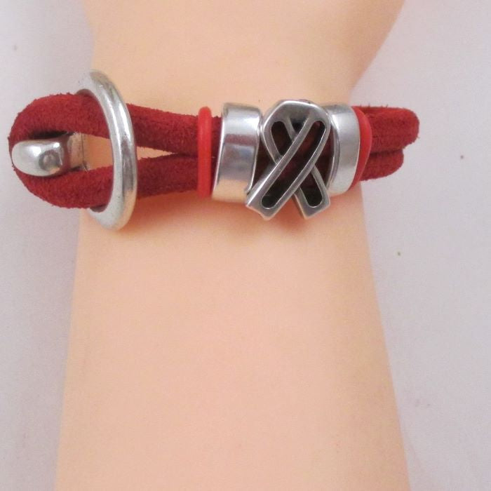 Red Awareness Suede Cord Bracelet - VP's Jewelry