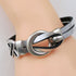 Silver Flat Leather Awareness Ribbon Bracelet - VP's Jewelry