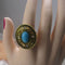 Turquoise Stone Adjustable Fashion Gold Ring - VP's Jewelry  