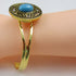 Gold Bangle Bracelet with Turquoise & Antique Gold - VP's Jewelry