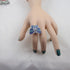 Bold Blue & Aqua Butterfly Adjustable Ring - VP's Jewelry  