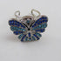 Bold Blue & Aqua Butterfly Adjustable Ring - VP's Jewelry  