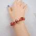 Gold Bangle Bracelet Artisan Handmade Red Accents - VP's Jewelry  