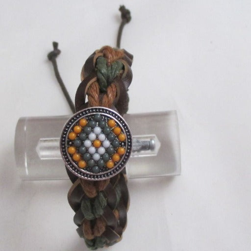 Brown Leather & Paracord Braided Bracelet Unisex - VP's Jewelry