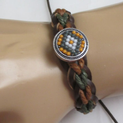 Brown Leather & Paracord Braided Bracelet Unisex - VP's Jewelry