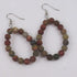 Jasper Gemstone Hoop Beaded Earrings - VP's Jewelry