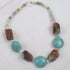 Statement Necklace in Big Brown & Aqua Beads