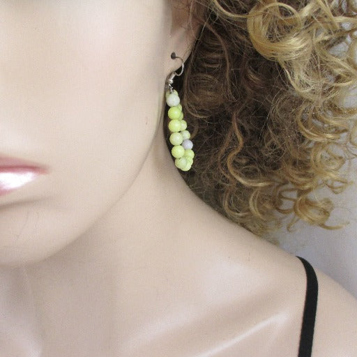 New Jade Beaded Hoop Beaded Earrings - VP's Jewelry