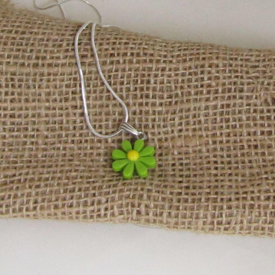 green flower pendant