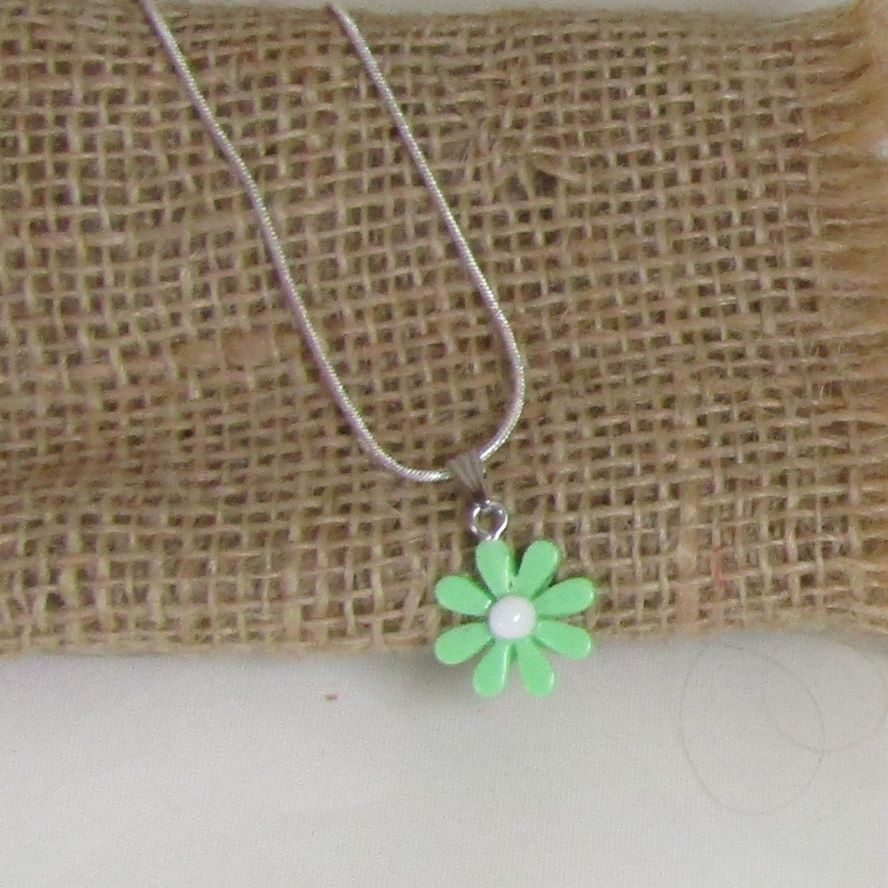 lt green flower pendant