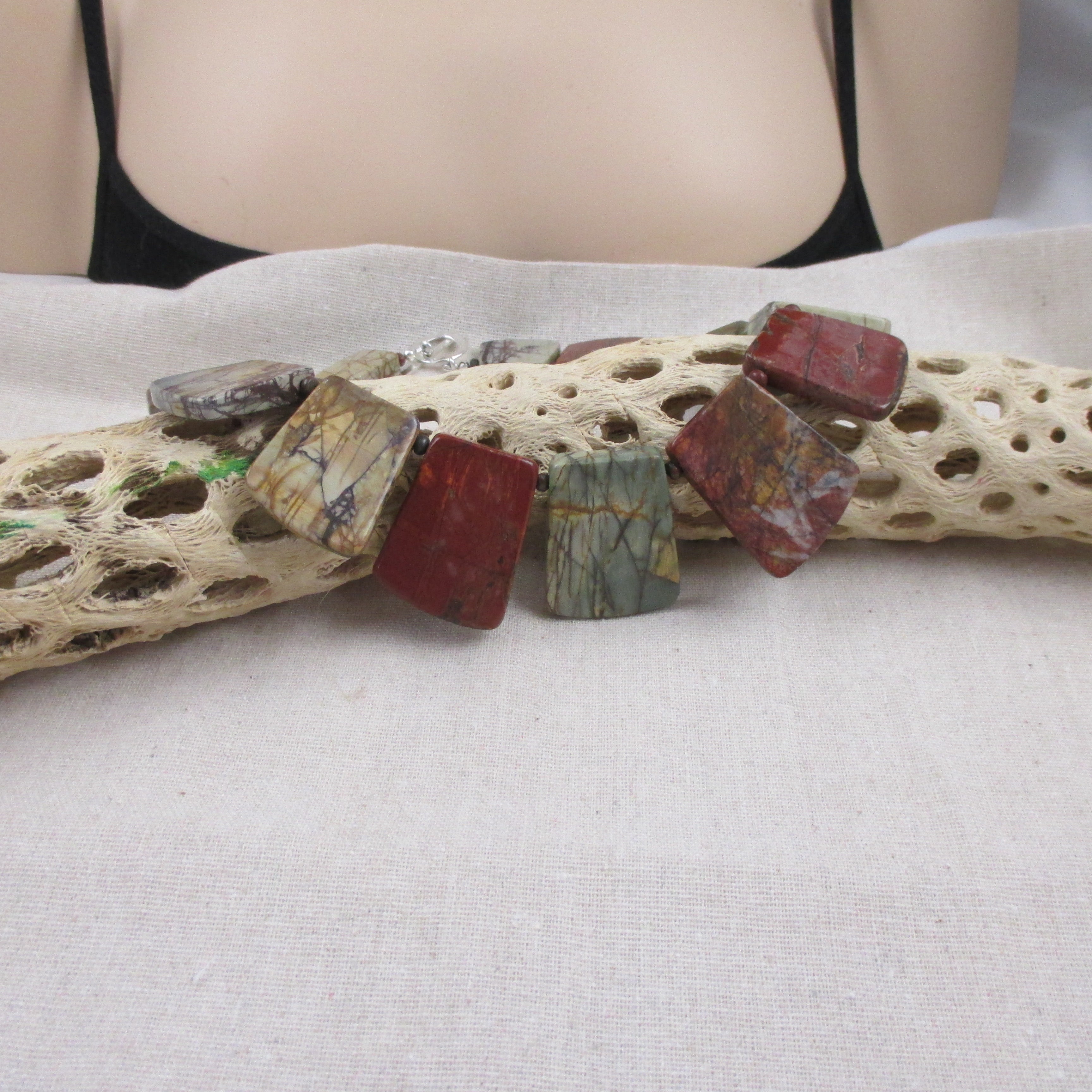 Red Creek Jasper Statement Collar Necklace - VP's Jewelry