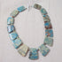 Smokey Aqua Snake Skin Jasper Statement Collar Necklace - VP's Jewelry