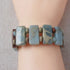 Aqua Snake Skin Jasper Gemstone Cuff Bracelet