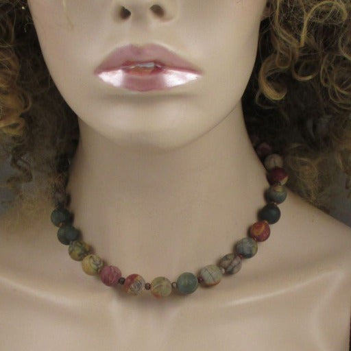 Classic Red Creek Jasper Beaded Gemstone Necklace - VP's Jewelry