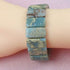 Smokey Aqua Snake Skin Jasper Gemstone Cuff Bracelet - VP's Jewelry